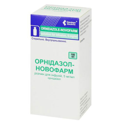 Світлина Орнідазол-Новофарм розчин для інфузій 5мг/мл пляшка 100 мл